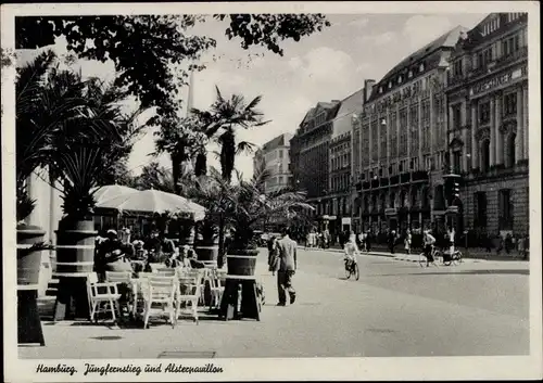 Ak Hamburg, Jungfernstieg und Alterpavillion