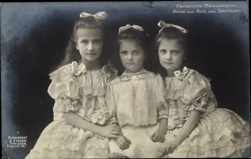 Ak Prinzessinnen Margarethe, Anna und Alix von Sachsen, Portrait