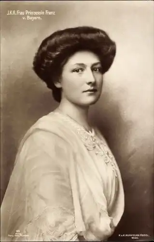 Ak Frau Prinzessin Franz von Bayern, Isabella von Croy, Portrait