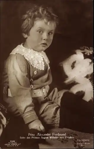 Ak Prinz Alexander Ferdinand, Sohn von August Wilhelm Prinz von Preußen, Portrait