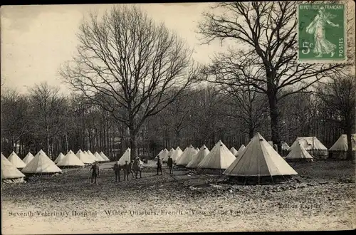 Ak Frankreich, Seventh Veterinary Hospital, Winter Quarters, French, Zelte