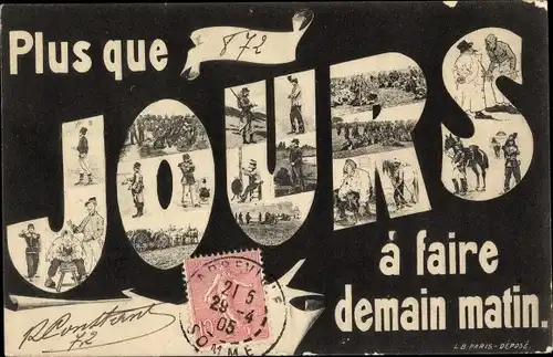 Buchstaben Ak Plus que Jours à faire demain matin