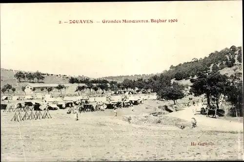 Ak Frankreich, Zouaves, Grandes Manoeuvres Beghar 1906