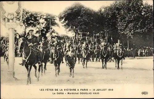 Ak Paris, Les Fetes de la Victoire, 14 Juillet 1919, Défilé, Maréchal Douglas Haig