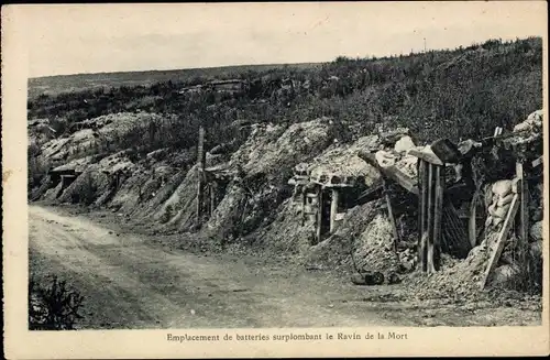 Ak Bataille de Verdun, Ravin de la Mort, Emplacement de batteries surplombant