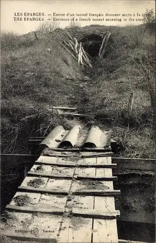 Ak Les Éparges Meuse, Entrance of a french tunnel acceding to the crest