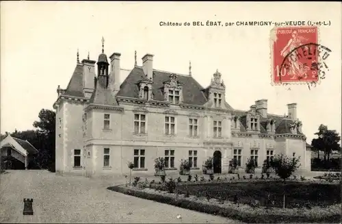 Ak Champigny sur Veude Indre et Loire, Château de Bel Ébat