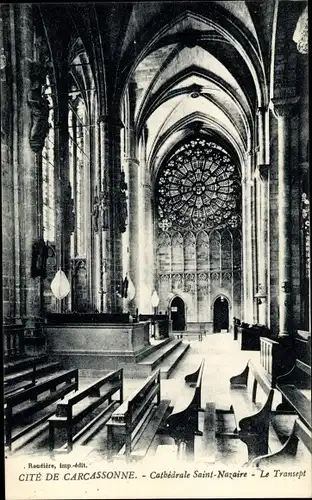 Ak Carcassonne Aude, Cathedrale Saint Nazaire, Le Transept