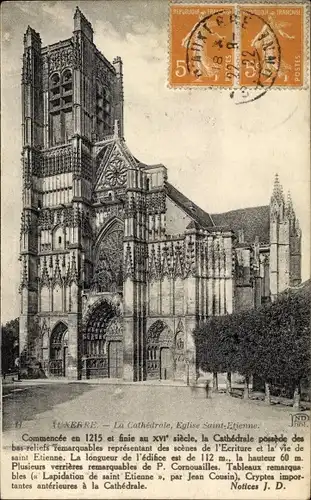 Ak Auxerre Yonne, La Cathedrale, Église Saint Etienne
