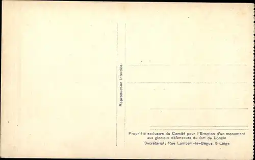 Ak Fort Loncin Belgien, Belgischer Soldat, Trümmer eines Geschützturmes, I. WK