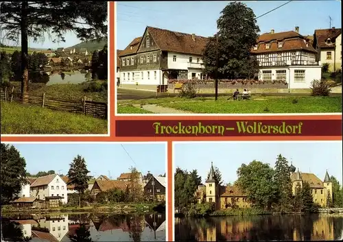 Ak Trockenborn Wolfersdorf in Thüringen, HOG Schüsselgrund, Wasserschloß Fröhliche Wiederkunft
