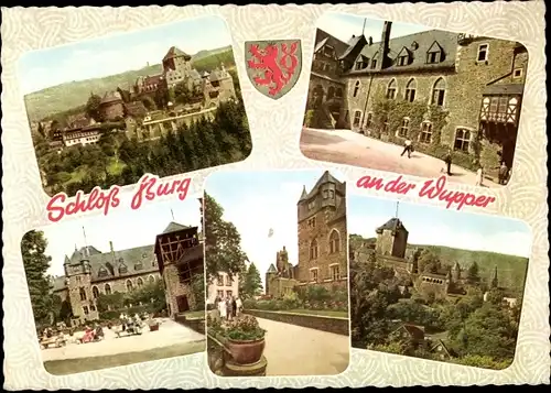 Ak Burg an der Wupper Solingen, Schloss Burg, Wappen