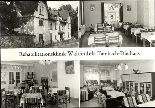 Ak Tambach Dietharz im Thüringer Wald, REHA Klinik Wadenfels, Außenansicht, Speisesaal