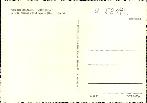 Ak Friedrichroda Thüringen, Cafe und Konditorei Waldschlösschen, Speisesaal