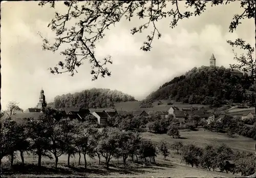 Ak Seitenroda in Thüringen, Leuchtenburg, Teilansicht, Kirche, Wald