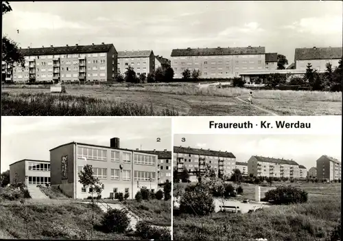 Ak Fraureuth Sachsen, Fritz-Heckert-Ring, AWG Wälzlager, Fritz-Heckert-Oberschule II