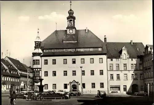 Ak Oederan in Sachsen, Rathaus, Straßenansicht, Autos