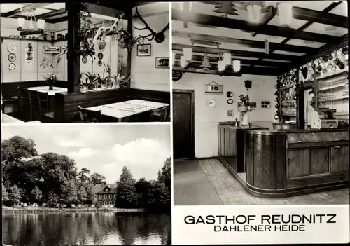 Ak Reudnitz Cavertitz, Gasthof, Innenansicht, Bartheke, Dahlener Heide