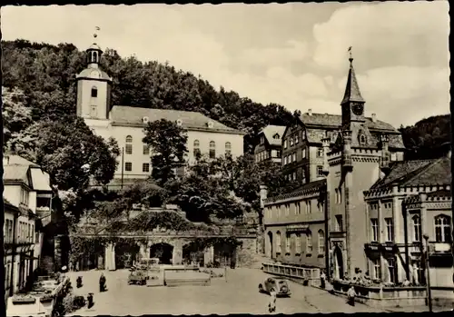 Ak Leutenberg in Thüringen, Markt mit Rathaus und Kirche
