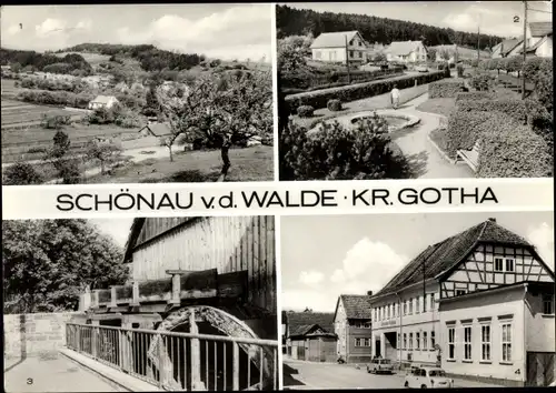 Ak Schönau vor dem Walde in Thüringen, Hauptstraße, parkanlage, Alte Mühle, Rat der Gemeinde