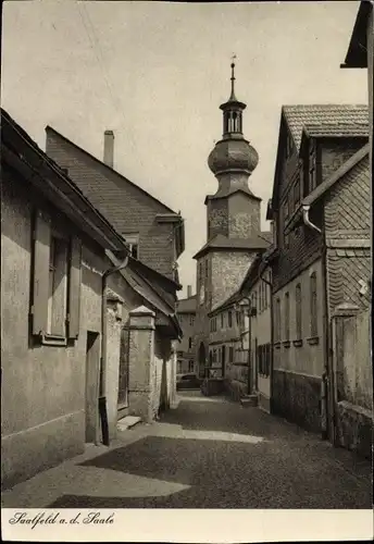 Ak Saalfeld an der Saale Thüringen, Ortspartie