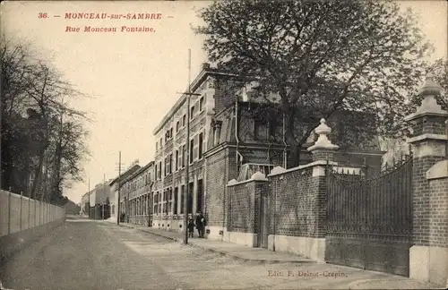 Ak Monceau-sur-Sambre Charleroi Hennegau, Rue Monceau Fontaine