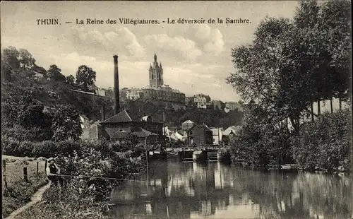 Ak Thuin Wallonien Hennegau, La Reine des Villegiatures, Le deversoir de la Sambre