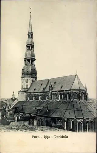 Ak Riga Lettland, Petrikirche