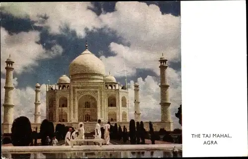 Ak Agra Indien, Taj Mahal, Außenansicht