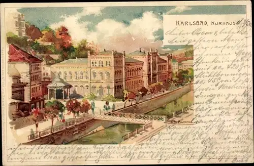 Litho Karlovy Vary Karlsbad Stadt, Kurhaus
