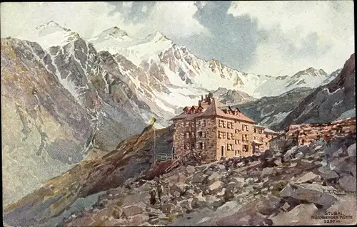 Künstler Ak Tirol, Nürnberger Hütte, Stubaital, Feuersteine