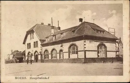 Ak Moers am Niederrhein, Außenansicht vom Hauptbahnhof