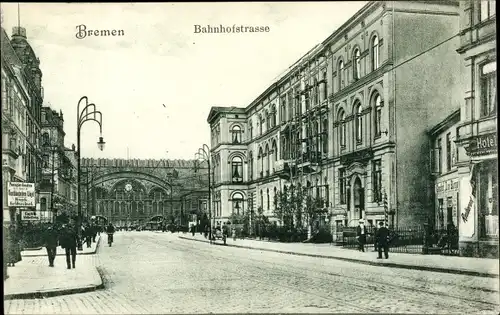 Ak Hansestadt Bremen, Bahnhofstraße