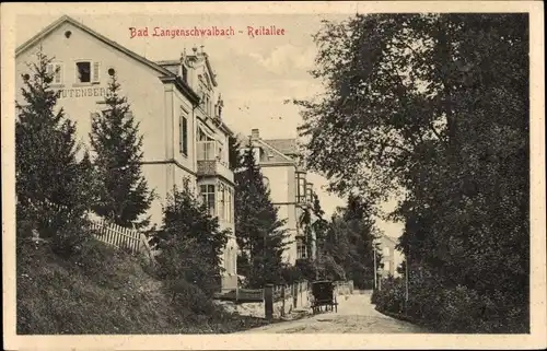 Ak Bad Langenschwalbach, Blick auf die Reitallee mit Kutsche