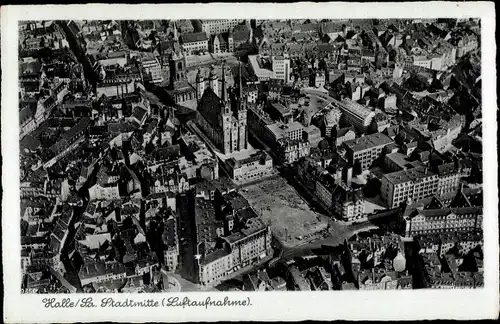 Ak Halle an der Saale, Stadtmitte, Fliegeraufnahme