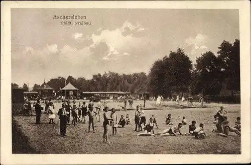 Ak Aschersleben im Salzlandkreis, Städt. Freibad
