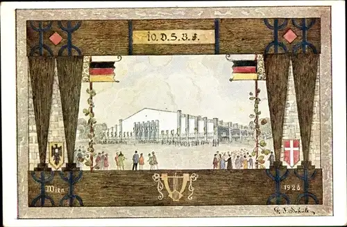 Künstler Ak Wien, 10. Deutsches Sängerbundesfest 1928, Sängerhalle