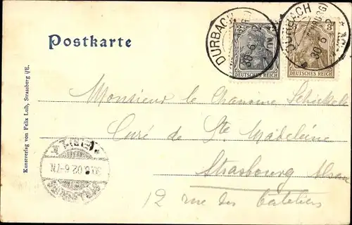 Ak Durbach in Baden, Ortsansicht, Wohnhäuser, Kirche