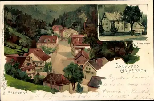 Litho Bad Griesbach im Schwarzwald, Adlerbad, Tannenhof