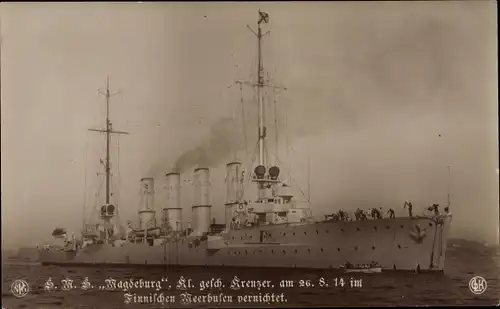 Ak Deutsches Kriegsschiff, SMS Magdeburg, Kleiner Kreuzer, Kaiserliche Marine