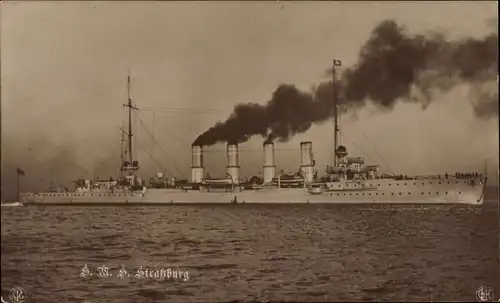 Ak Deutsches Kriegsschiff, SMS Straßburg, Kaiserliche Marine