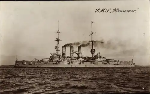 Ak Deutsches Kriegsschiff, SMS Hannover, Kaiserliche Marine