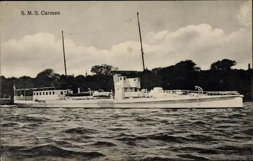 Ak Deutsches Kriegsschiff, SMS Carmen, Torpedoboot, Kaiserliche Marine