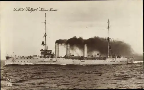 Ak Deutsches Kriegsschiff, SMS Stuttgart, Kleiner Kreuzer, Kaiserliche Marine