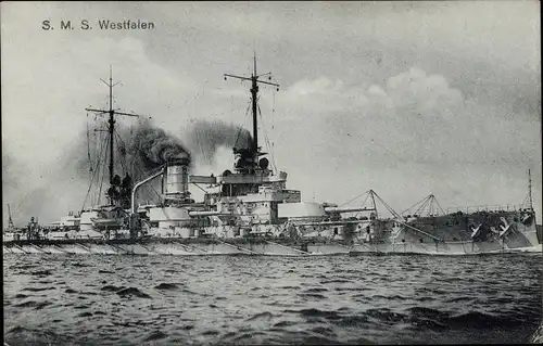 Ak Deutsches Kriegsschiff, SMS Westfalen, Kaiserliche Marine