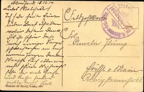 Ak Deutsches Kriegsschiff, SMS Ostfriesland, Kaiserliche Marine