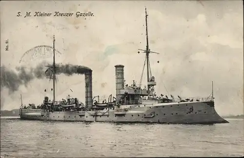 Ak Deutsches Kriegsschiff, SM Kleiner Kreuzer Gazelle, Kaiserliche Marine