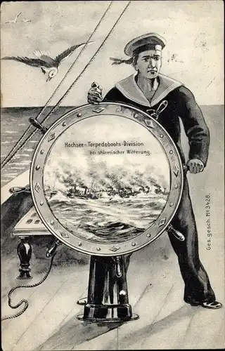 Ak Deutsche Kriegsschiffe, Hochsee-Torpedoboots-Division, Sturm, Marinesoldat