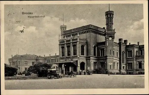 Ak Wrocław Breslau Schlesien, Hauptbahnhof