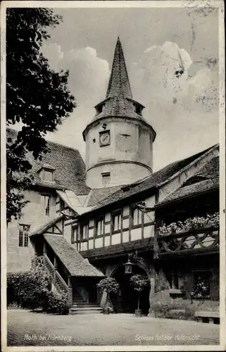 Ak Roth bei Nürnberg Mittelfranken, Schloss Ratibor, Hofansicht